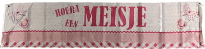 Spandoek - Hoera een meisje - Babyshower - Geboorte - Roze - 180x40cm