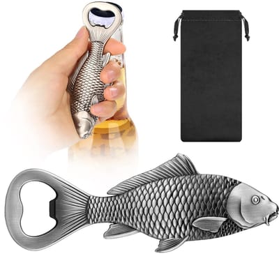 cadeau voor vissers, karpers, bier, flesopener, vis, visserscadeau, cadeau-idee, hengelaccessoires, vaderdagcadeau, verjaardagscadeau voor vissers, papa, opa, vader