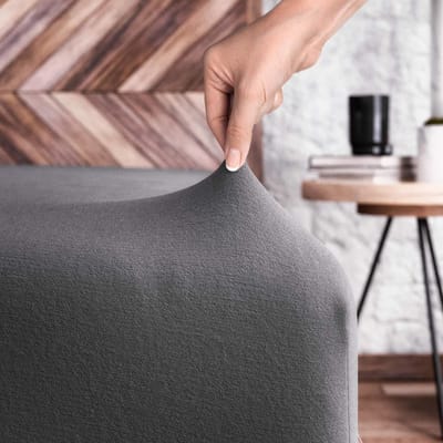 Fitted Sheet 90 x 200 cm to 100 x 200 cm - 100% Cotton - Super Soft Jersey Bed Sheet for Mattress, Box Spring Bed or Topper - 5 to 20 cm Mattress Height, Anthracite