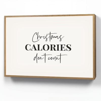 Wandlamp 90x60 cm - Oplaadbaar - Kerst quote - Winter - Christmas calories - Wit - Wandlampen binnen woonkamer - Slaapkamer lamp - Decoratieve nachtlamp - Vloerlamp draadloos