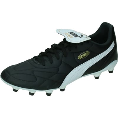 PUMA KING TOP FG/AG Unisex Sportschoenen - Zwart/Wit/Goud - Maat 41