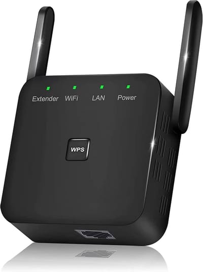 Wifi Versterker - Internet Booster - Breid Bereik Uit - 4000 Vierkante Voet Dekking - 40 Apparaten - Wit