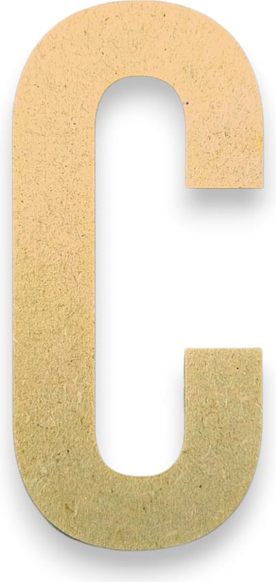 MGM Trading - C - Letters en Cijfers van MDF - 10 cm hoog - 9MM Dik - Beige - Laser gesneden - Per Stuk