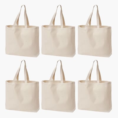Grote katoenen en jute tas in khaki kleur, onbedrukt, geschikt voor borduren of schilderen, personaliseerbaar