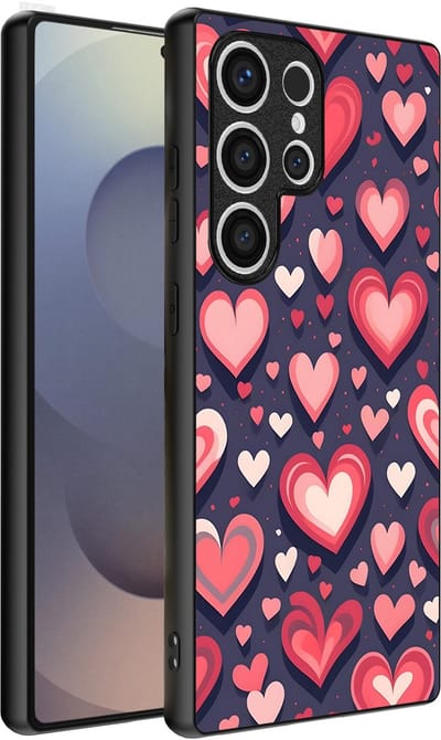 Smartphonica Telefoonhoesje Geschikt voor Samsung Galaxy S25 Ultra met Hartjes Opdruk - TPU Backcover Case With Heart Design geschikt voor Samsung Galaxy S25 Ultra
