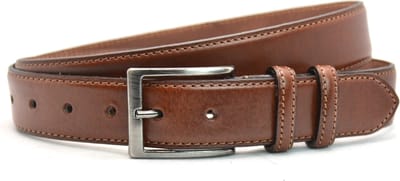 Heren Riem volnerf Leer Bruin - 3.5 cm Breed - Broekriem - Nette Riem - Pantalon Riem - Maat: 115 / Totale lengte riem 130 cm - Echt Leer