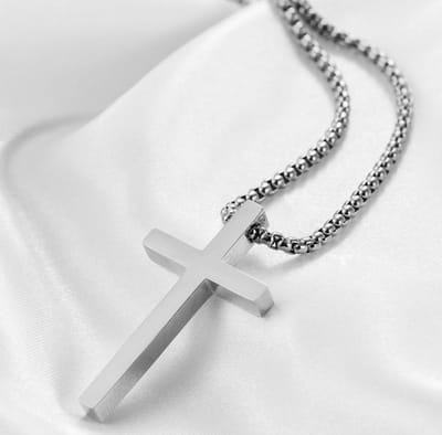 Cabantis Kruis Ketting Plat-Ketting Dames-Ketting Heren-Cadeau Voor Vrouw-Cadeau Voor Man-Sieraden-Zilverkleurig