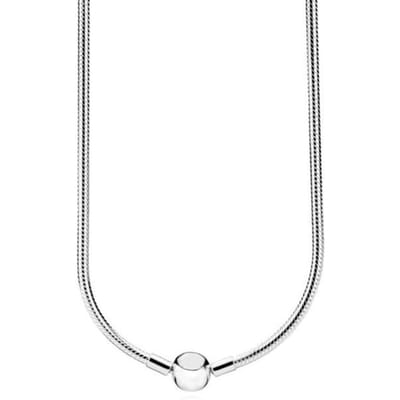 925 Sterling Zilver Sprankelende Kroon O Pave Hart Poetic Blooms Sluiting Slang Ketting Ketting Voor Populaire Kralen Charm Diy Sieraden 50cm white