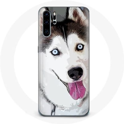 Coque - Husky - Huawei P30 - Souple - Protection - Blanc de Sibérie blanc