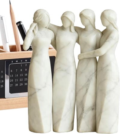 Zuster Beeld - Desktop Sculptuur - Interieur Verfraaien - Emotionele Verbinding - 21 cm Hoog - Vier Zusters