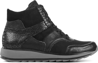 Durea Sneakers Dames - Lage sneakers / Damesschoenen - Suède - 9745 685 - Zwart - Maat 37