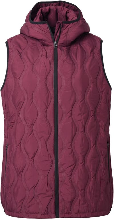 Ulla Popken - Dames - HYPRAR bodywarmer met gelaserd stiksel waterafstotend - Donker kersenrood - Maat 42+