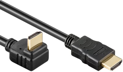 Powteq - 50 cm - HDMI 2.0 kabel- Haakse stekker - Haaks naar beneden - Gold-plated - Standaard HDMI kabel - 4K @ 60 Hz
