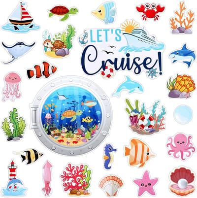 27-Delige Set Magnetische Decoraties Zeedieren voor Cruisedeuren en Koelkast