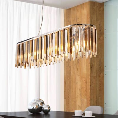 Searchlight Hanglamp Clarissa met kristallen prisma's, 100 cm