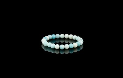 Donley - Reiki Blue white Stone natuursteen armband - Mystiek Aardingsjuweel voor Balans - Spirituele Heling en Innerlijke Kracht armband - buddha armband - Edelstenen - Reiki - Sieraden - Healing Crystals - Yoga armband - 17cm