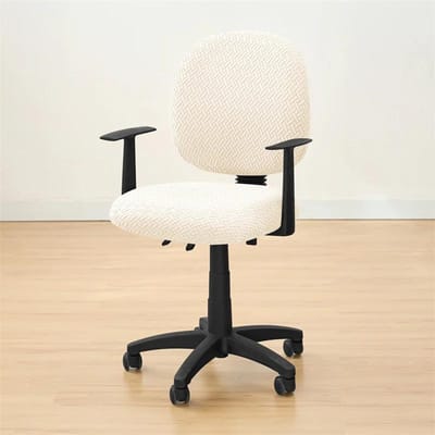 2 stuks/set Jacquard Stoelhoes Anti-vuil Effen Kleur Fauteuil Slipcover Stretch Spandex Wasbare Zitkussenhoes voor Speelkamer Kantoor 1set chair cover beige