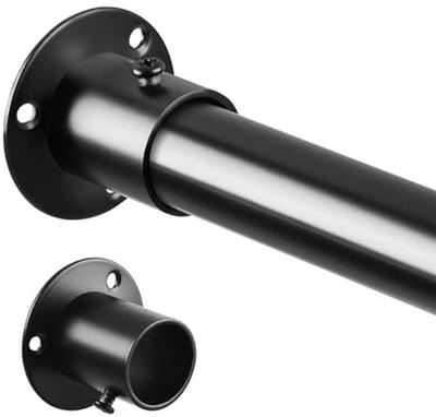 Kledingstang 70-103 cm - Uittrekbare Telescoopstang voor Kasten - Zwart - Diameter 25 mm