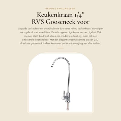 Dailygoods- Keukenkraan Hoogwaardige Roestvrij Stalen 360° Draaiend - Keukenkraan Met Uittrekbare Uitloop - Waterfilter Kraan - Keukenkraan Voor Onderbouwsystemen - Elegante Design - Waterkraan