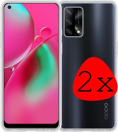 Hoesje 2 Stuks - Geschikt voor OPPO A74 4G - Sterk & Shockproof - Case Siliconen - Back Cover - Telefoon Hoes - Transparant