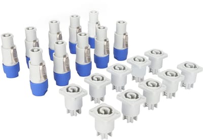 Dailygoody - 3-pins AC PowerCon Connectoren - Plug-and-play Adapter - Grijs - Luidsprekervoeding - Voor Podiumverlichting - 10x Mannelijke & 10x Vrouw...