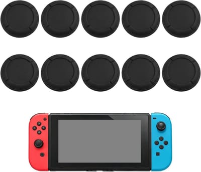 SnelShoppen - 5 Siliconen Joystick-Doppen voor Nintendo Switch, Bescherming voor Analoge Joystick, Optimaal Speelcomfort, Responsieve Controle, Zwart