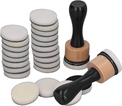 Blending Set met 24 Vervangende OAM Pads voor Scrapbooking - Ronde Borstels en Rubber Distress Oxide Pads voor Creatieve Projecten