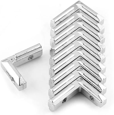 Aluminium Hoekverbinder 90° voor Profielen - Set van 10 Stuks - Ideaal voor Constructies en Meubelbouw