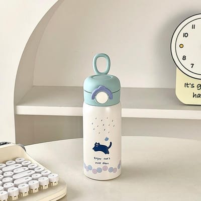 Roestvrij Staal Schattige Puppy Volwassen Meisjes Goed Uitziende Compacte Draagbare Geïsoleerde Waterbeker om Direct uit te Drinken 500ml