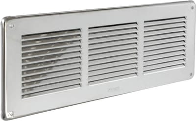 Ventilatierooster Rechthoekig - Insectenwering Rooster - Luchtstroom Reguleren - Met Insectengaas - 34x14 cm - Roestvrij Staal