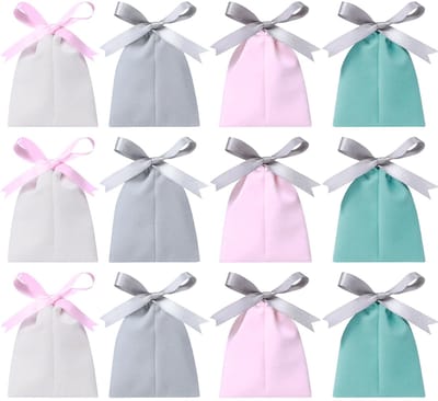 Dailygoods- Geschenkzakjes 12 stuks - Fluwelen Tassen - Luxe Mini-Geschenktas - Bruiloft/Feest - Verpakking/Sieraden - Afmeting 10x12 cm - Cadeautas