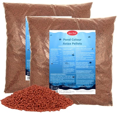 2 x 10 liter (7,4 kg) Lyra Pond® Pond Colour Astax Koi pellets visvoer vijvervoer