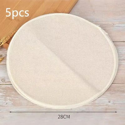 5 Stuks 28CM Puur Katoen Stoomdoek Huishoudelijke Ladedoek Gestoomde Rijst en Broodje Mat Ronde Katoenen Gaas Keuken Stomer white