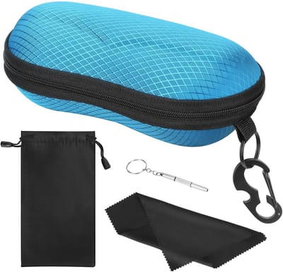 Dailygoods- Zonnebrilgeval Ultralicht - Brillenopslag - Semi Hard Shell - Unisex - Hangende Haak - Microvezeldoek - Brillenkoker