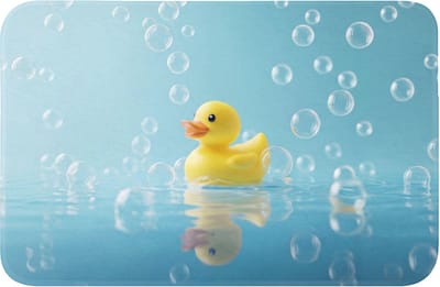 Badmat 60x40 cm - Antislip - Bubbels - Badeend - Geel - Badmatten voor badkamer - Badkamermat - Douchemat - Badkamer mat