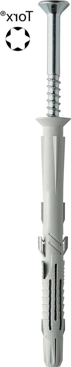 Bevestigingspluggen - Pluggen met schroeven - Muurbevestiging - Anti-rotatie vleugels - 10 x 80 mm - Niet gespecificeerd