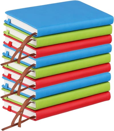 Set van 9 A6 Notitieboekjes, 100 g/m² Dikke Gelijnde Mini Notebooks voor Reizen, Dagelijkse Aantekeningen en Zakelijke Vergaderingen