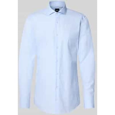 Slim fit vrijetijdshemdb van zuiver katoen met extra lange mouw model 'H-HANK-SP'