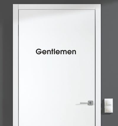 Deursticker - Gentlemen - Zwart 21x3