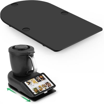 Glijplank voor Thermomix TM7 met Teflon-voeten, lichtgewicht acryl slider in zwart, keukenaccessoire voor optimale kookervaring