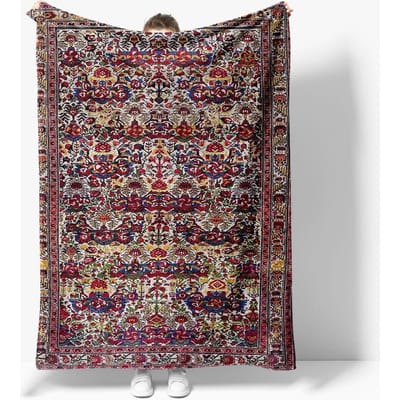 Couverture en polaire brodée de luxe Style vintage Couverture d'appoint Chaude Douce Couvre-lit Décorative Pour canapé Canapé Idée cadeau 130x150cm51x59in