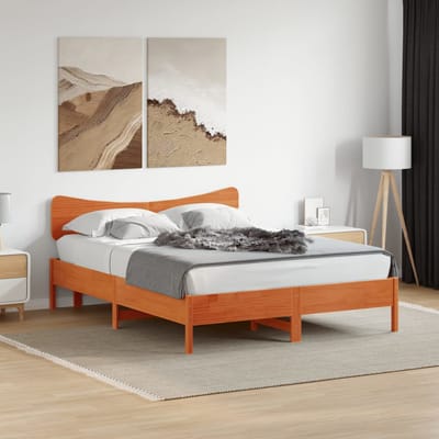 vidaXL - Hoofdbord - 150 - cm - massief - grenenhout - wasbruin