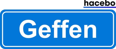 Hacebo - Plaatsnaam Sticker - 29x10 CM - Geffen sticker - Verkeersborden sticker - grappige cadeaus - Geffen