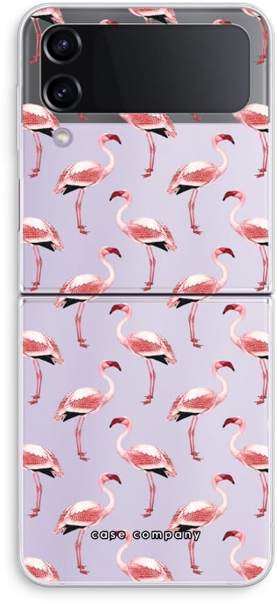 Case Company® - Hoesje geschikt voor Samsung Galaxy Z Flip4 hoesje - Flamingo - Soft Cover Telefoonhoesje - Bescherming aan alle Kanten en Schermrand