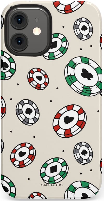 Casetastic Hoesje Geschikt voor Apple iPhone 12 Mini - Stijlvolle Beschermende Duo-layer Case - Casino Chips Patroon