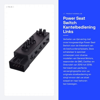 Dailygoods - Power Seat Switch - Kantelbediening - Links - Driver Side - Schakelaar voor Auto - Geschikt voor Buikc Cadilalc Chevreolt Hummre 2010...