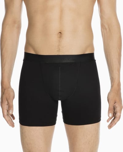 HOM HO1 long boxer briefs (1-pack) - heren boxer lang met horizontale gulp - zwart