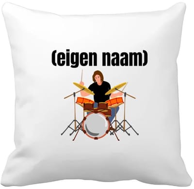 Akyol - drummer met drumstel met eigen naam Kussen hoes - Drummen - muziek liefhebbers - drummers - drumstel - verjaardag - cadeau - kado - 40 bij 40 cm