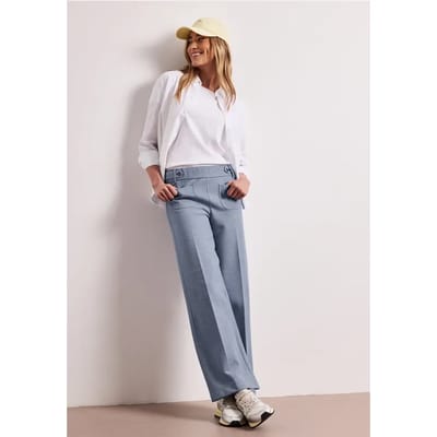 Wide Legs broek met knoopdetails
