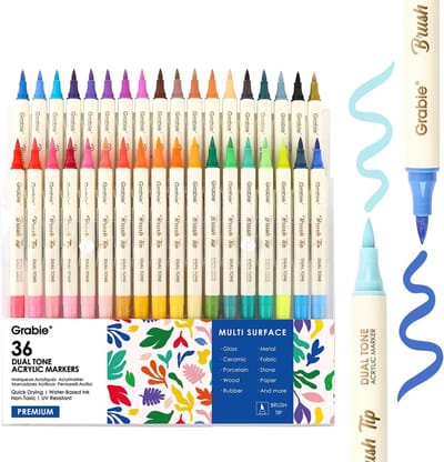 Alcohol Markers - Acrylverf Stiften Set - Meerkleurig - Dubbelzijdige Penseeltips - Watervast en Sneldrogend - Voor Kunstenaars